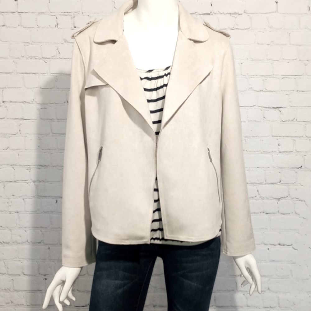 Philosophy faux suede Moto jacket//Size L